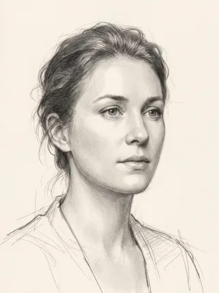 A pencil drawing of a soulmate, as the reading draws one